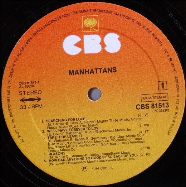 Manhattans : The Manhattans (LP, Album)