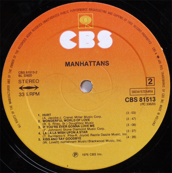 Manhattans : The Manhattans (LP, Album)