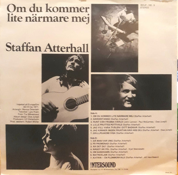 Staffan Atterhall, Marcus Österdahls Orkester : Om Du Kommer Lite Närmare Mej (LP, Album, Bioplastic)
