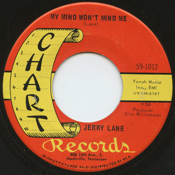 Jerry Lane (2) : My Mind Won't Mind Me (7")