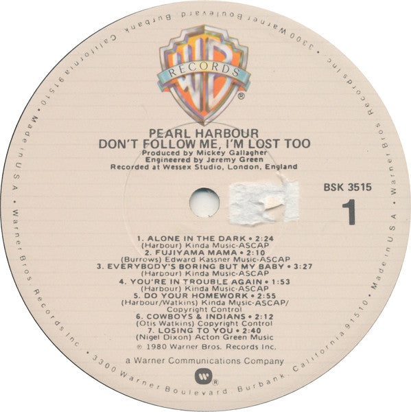 Pearl Harbour : Don't Follow Me, I'm Lost Too (LP, Album, Los)