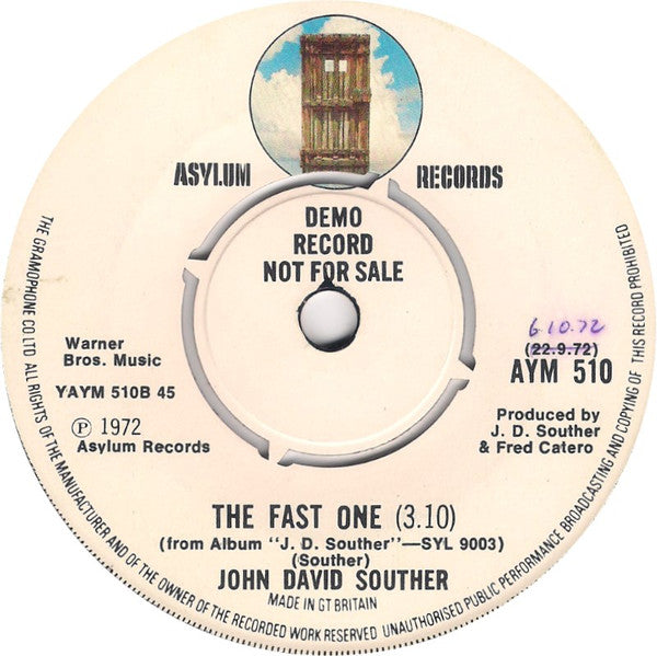 John David Souther : How Long  (7", Single, Promo)
