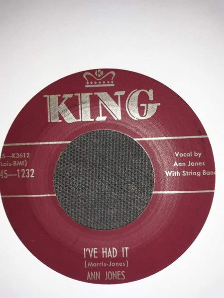 Ann Jones (2) : I've Had It / Love Is A Losing Game (7")