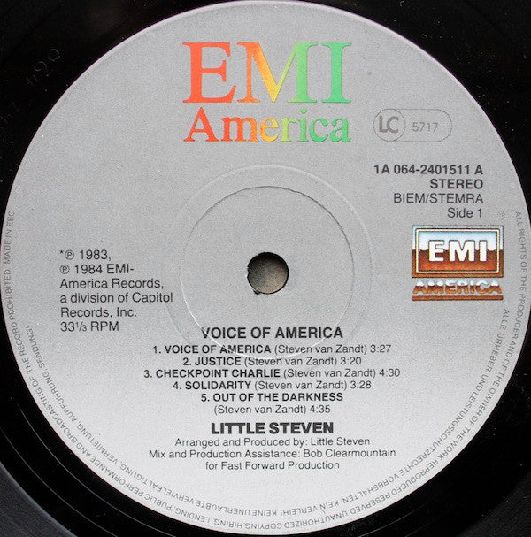 Little Steven : Voice Of America (LP, Album)