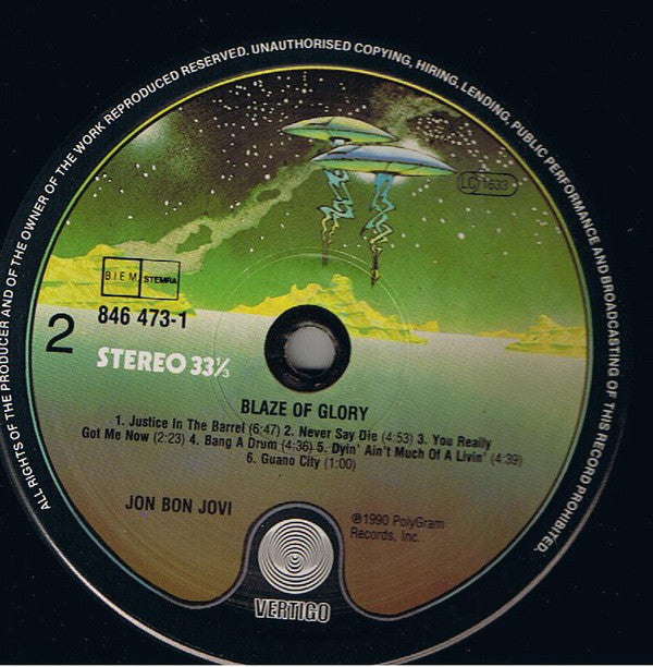 Jon Bon Jovi : Blaze Of Glory (LP, Album)