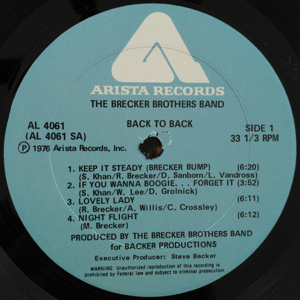 The Brecker Brothers : Back To Back (LP, Album)
