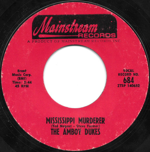 The Amboy Dukes : Journey To The Center Of The Mind (7", Single, Mono, Styrene, Ter)