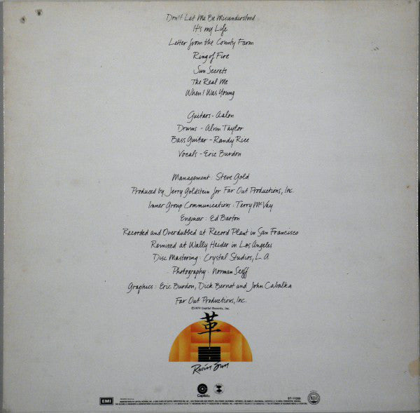 Eric Burdon Band : Sun Secrets (LP, Album, Win)