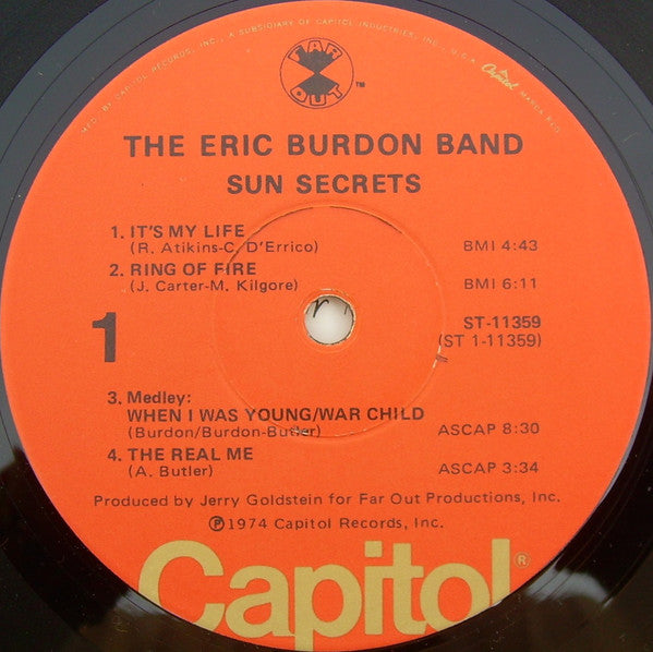 Eric Burdon Band : Sun Secrets (LP, Album, Win)