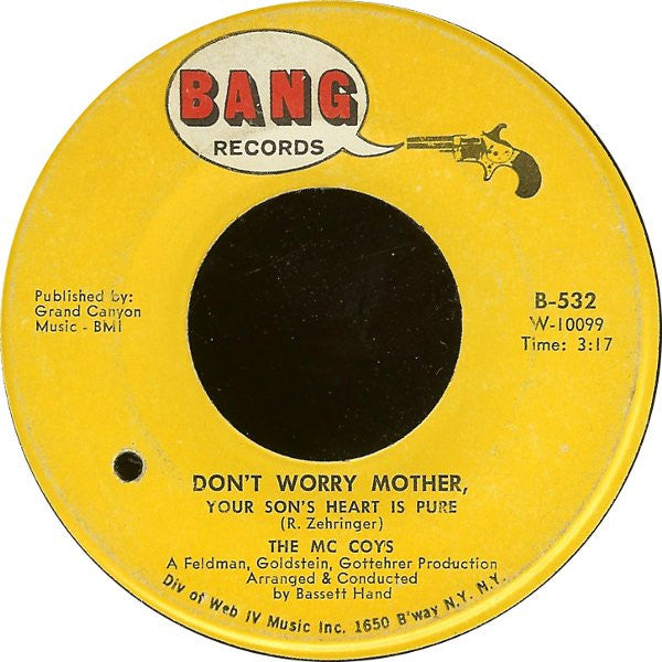 The McCoys : Don't Worry Mother, Your Son's Heart Is Pure / Ko-Ko (7", Single)
