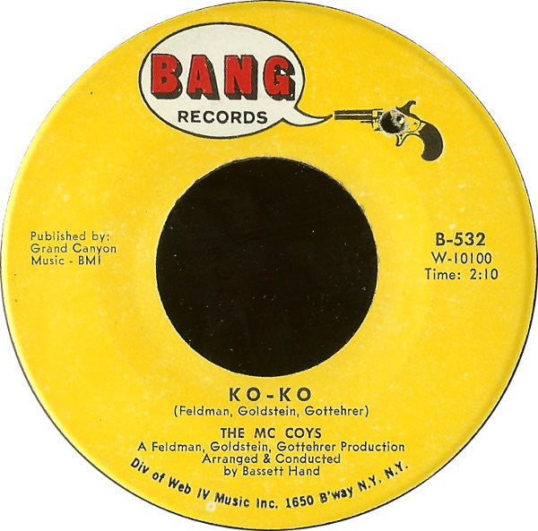 The McCoys : Don't Worry Mother, Your Son's Heart Is Pure / Ko-Ko (7", Single)
