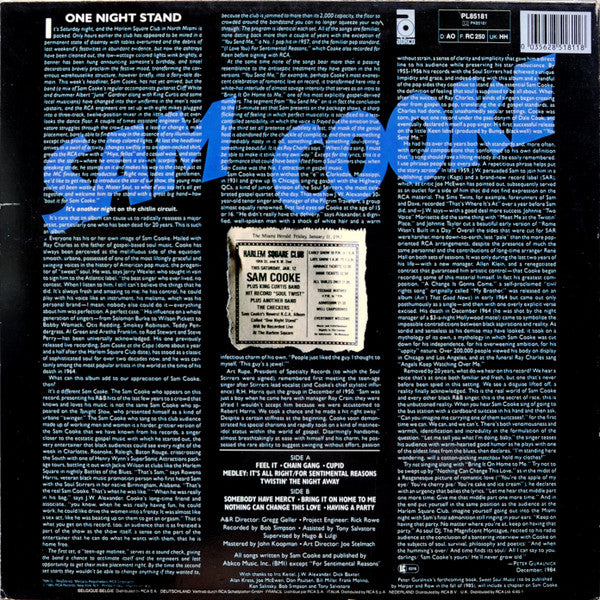 Sam Cooke : Live At The Harlem Square Club, 1963 (LP, Album)