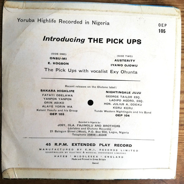 The Pick-Ups (5) : Introducing The Pick-Ups (7", EP, Mono)