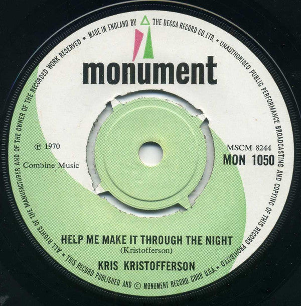 Kris Kristofferson : Blame It On The Stones (7", Single)
