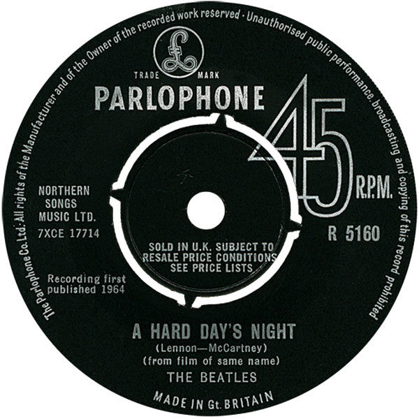 The Beatles : A Hard Day's Night (7", Single, Mono)