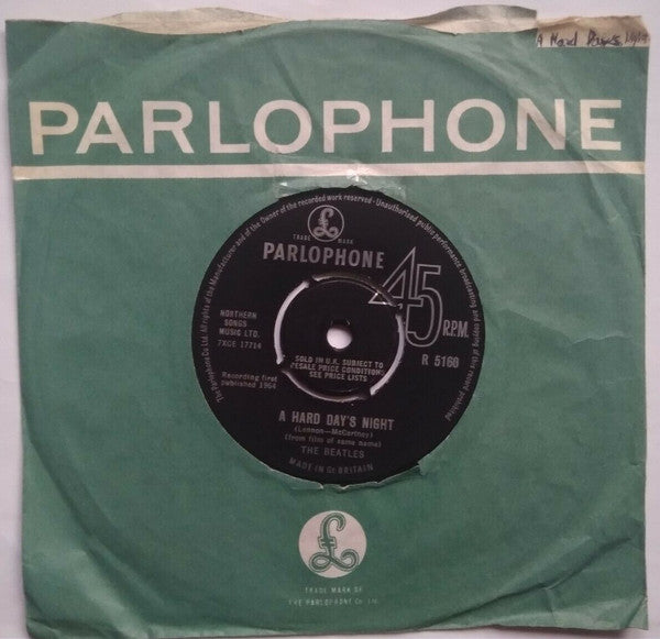 The Beatles : A Hard Day's Night (7", Single, Mono)