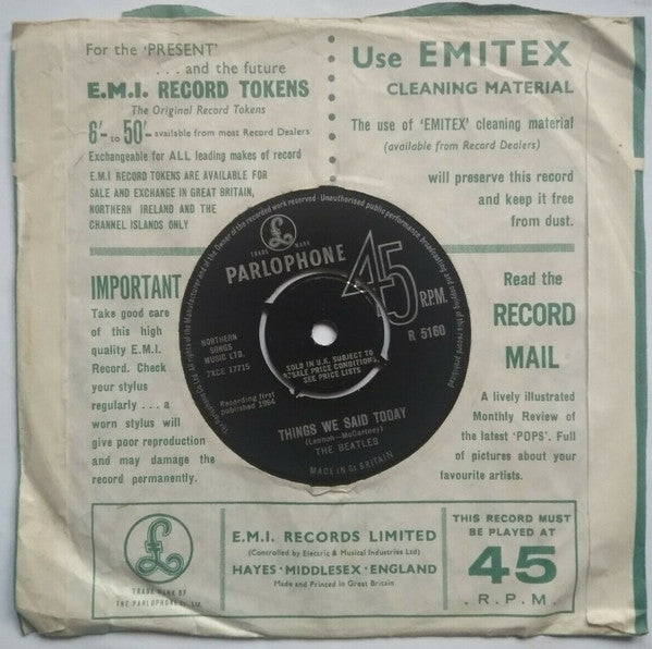 The Beatles : A Hard Day's Night (7", Single, Mono)