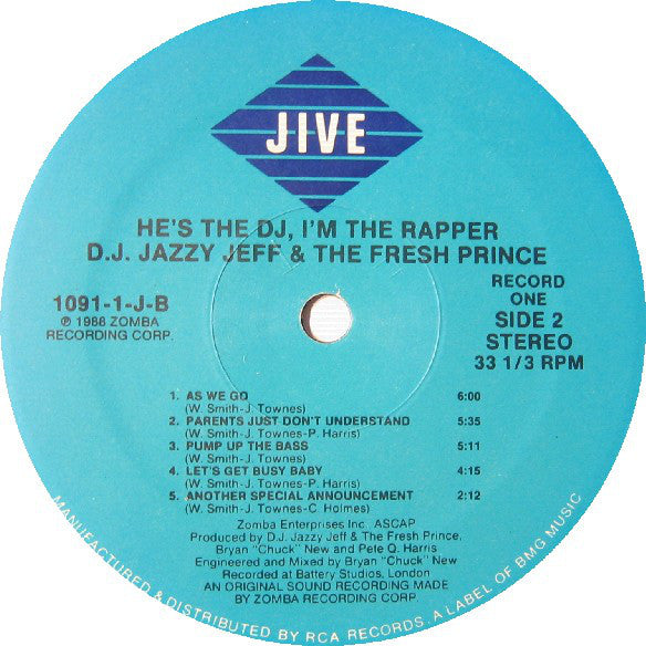 DJ Jazzy Jeff & The Fresh Prince : He's The DJ, I'm The Rapper (2xLP, Album, Spe)