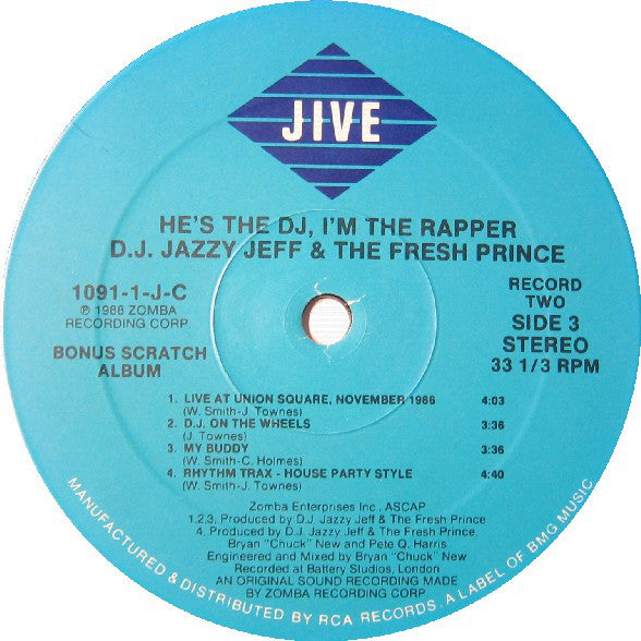 DJ Jazzy Jeff & The Fresh Prince : He's The DJ, I'm The Rapper (2xLP, Album, Spe)