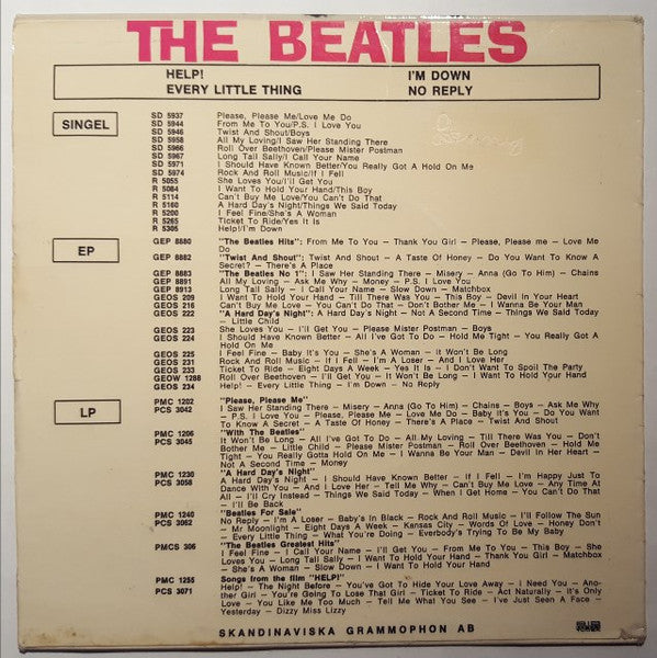 The Beatles : Help! (7", EP, RP, Lig)