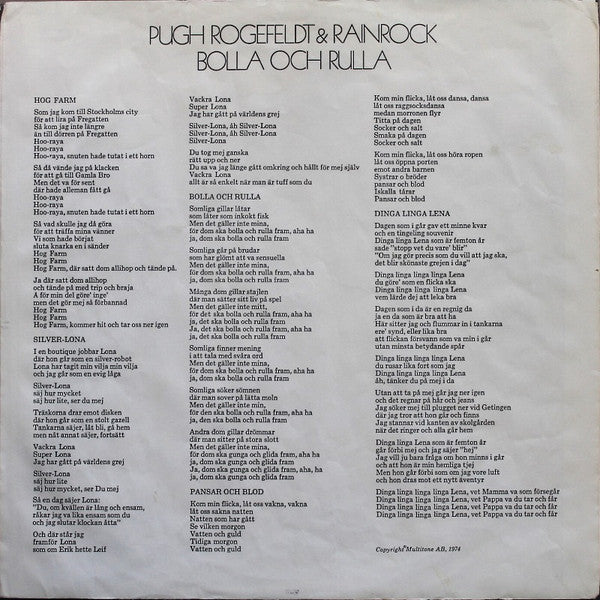 Pugh Rogefeldt & Rainrock : Bolla Och Rulla (LP, Album)