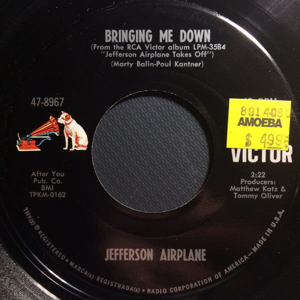 Jefferson Airplane : Bringing Me Down / Let Me In (7", Single)