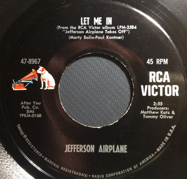 Jefferson Airplane : Bringing Me Down / Let Me In (7", Single)