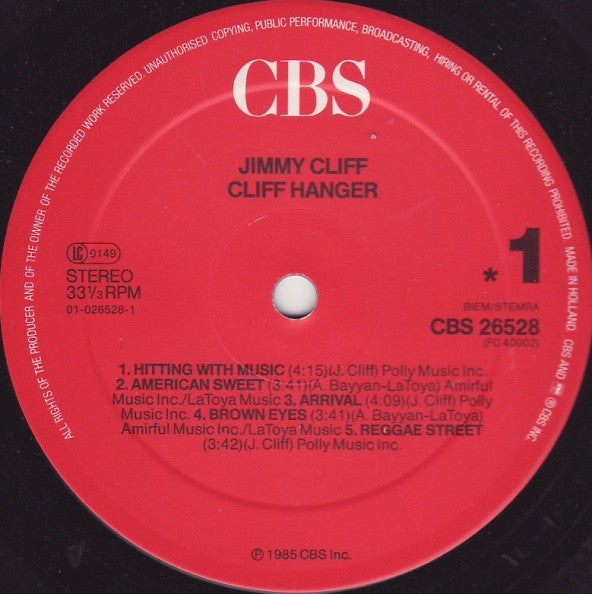 Jimmy Cliff : Cliff Hanger (LP, Album)