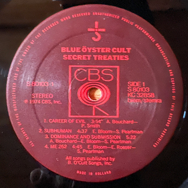 Blue Öyster Cult : Secret Treaties (LP, Album, Tex)