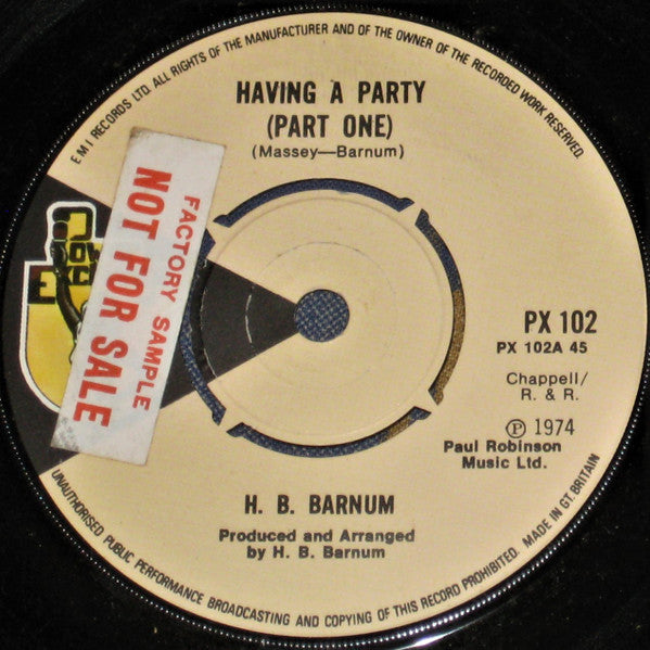 H.B. Barnum : Having A Party (7", RE)