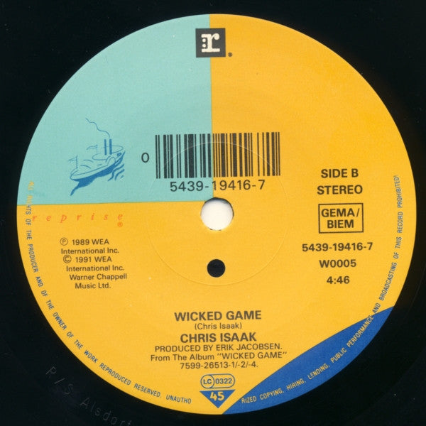 Chris Isaak : Blue Hotel (7", Single, Sma)