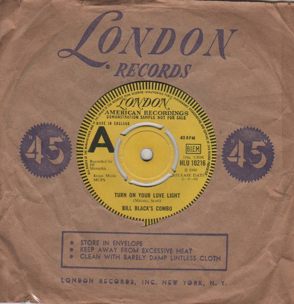 Bill Black's Combo : Turn On Your Love Light (7", Single, Promo)