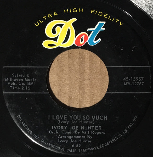 Ivory Joe Hunter : Welcome Home Baby / I Love You So Much (7", Single)