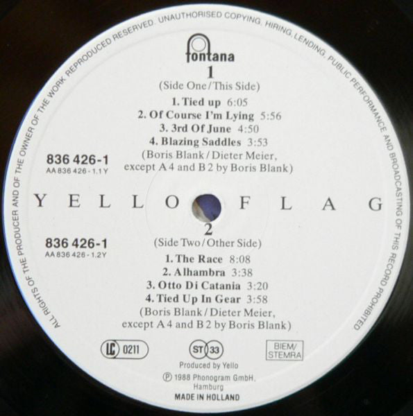 Yello : Flag (LP, Album, Hol)