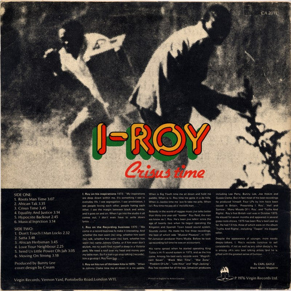 I-Roy : Crisus Time (LP, Album, Mono)