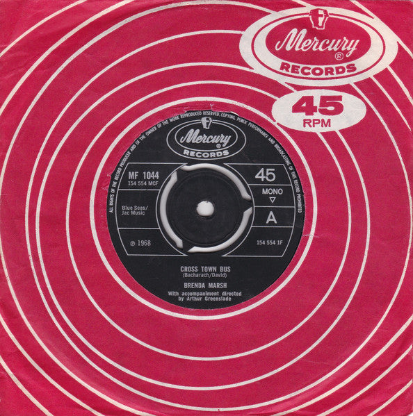 Brenda Marsh : Cross Town Bus (7", Mono)