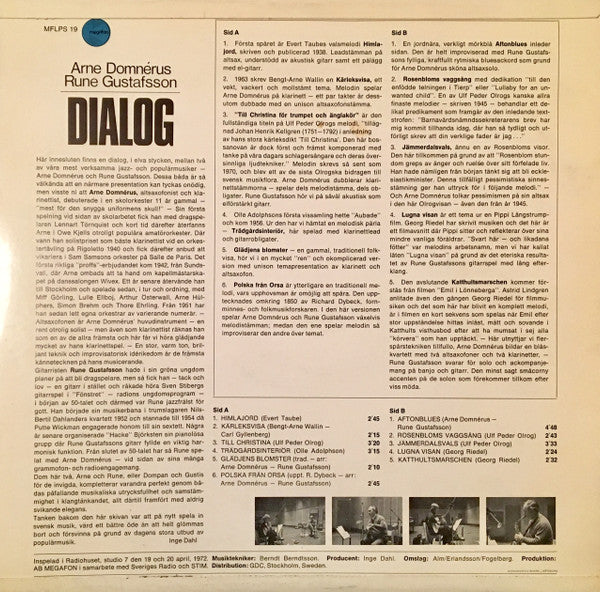 Arne Domnérus & Rune Gustafsson : Dialog (LP, Album)