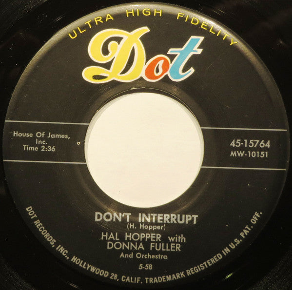 Hal Hopper With Donna Fuller : That's How The Cookie Crumbles (7")