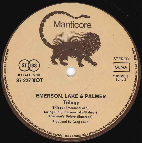 Emerson, Lake & Palmer : Trilogy (LP, Album, RE, RP, Gat)