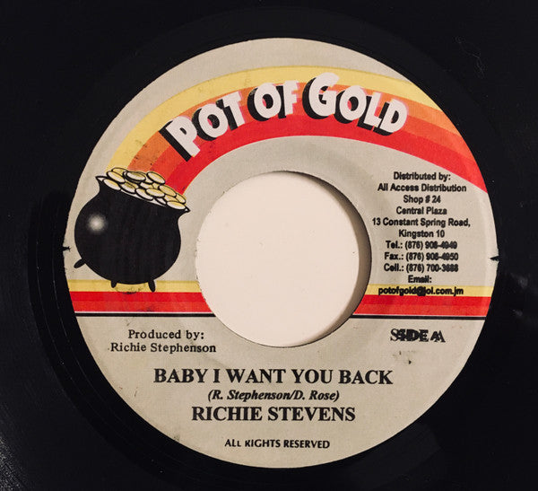 Richie Stephens : Baby I Want You Back (7", Single)