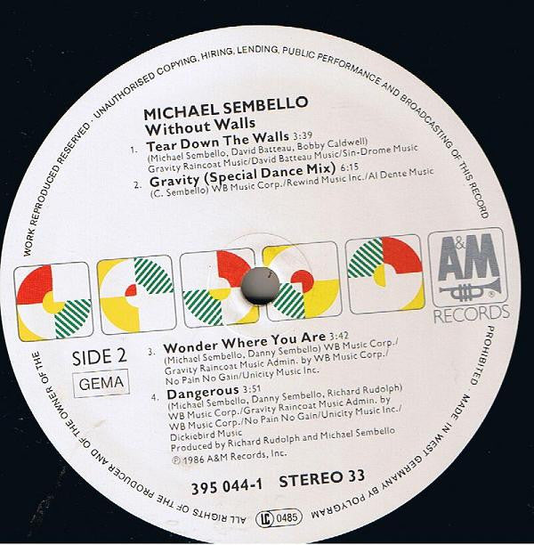Michael Sembello : Without Walls (LP, Album)