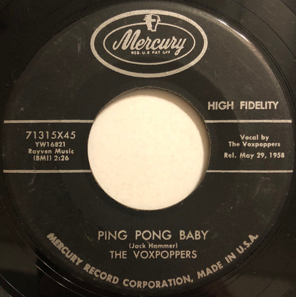 The Voxpoppers : Ping Pong Baby / Pony Tail (7")