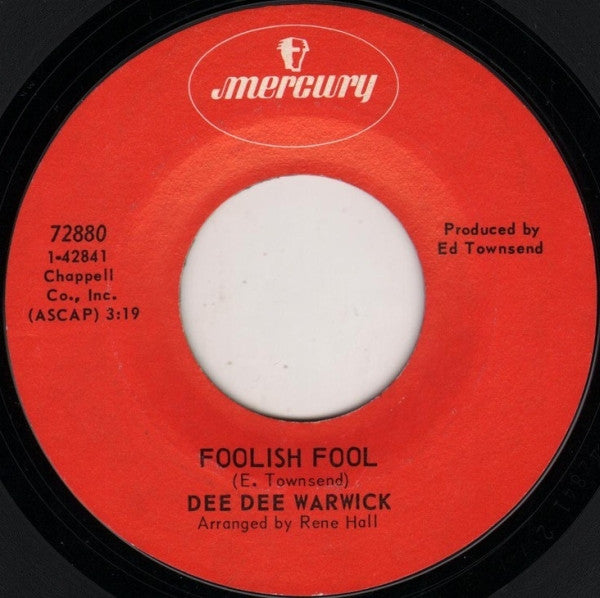 Dee Dee Warwick : Foolish Fool (7", Single, Mono, Styrene)