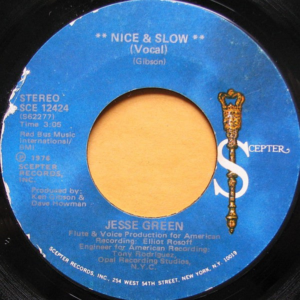 Jesse Green : Nice & Slow (7", Single, Styrene)