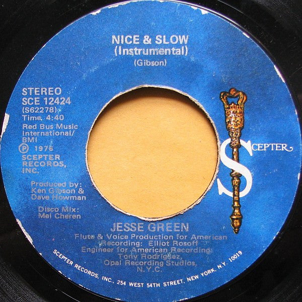 Jesse Green : Nice & Slow (7", Single, Styrene)