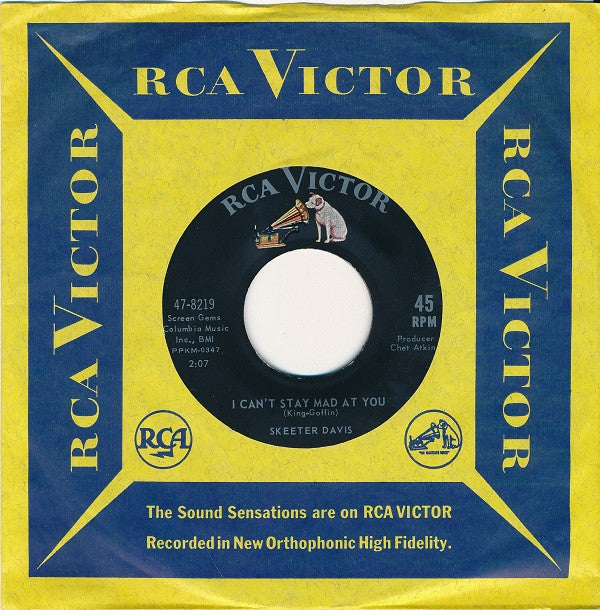 Skeeter Davis : I Can't Stay Mad At You / It Was Only A Heart (7", Single, Roc)