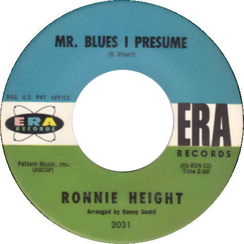 Ronnie Height : Mr. Blues I Presume / No Date (7", Single)
