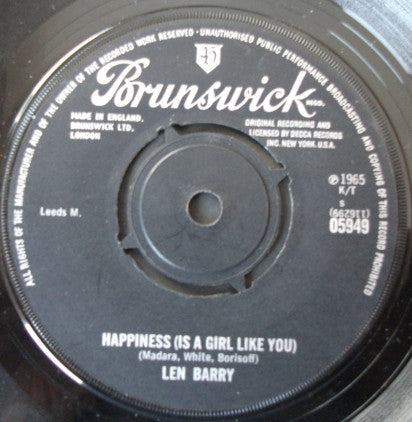 Len Barry : Like A Baby (7", Single, Lab)