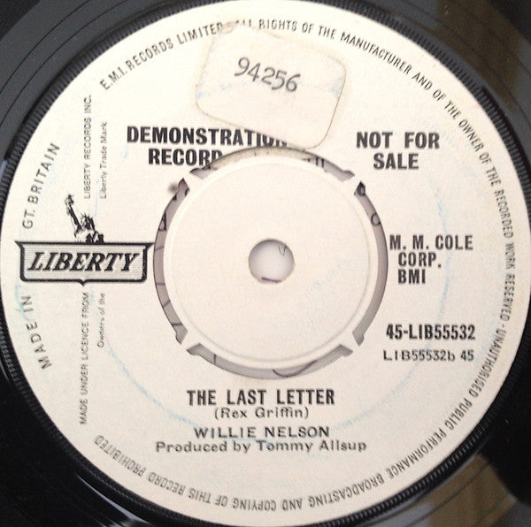 Willie Nelson : Half A Man  (7", Promo)