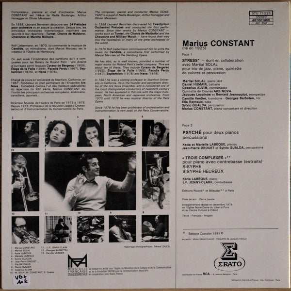 Marius Constant / Martial Solal : Stress - Psyché - Trois Complexes (LP)